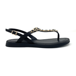 Emanuelle Vee infradito donna Soraya in pelle black con strass 204 15