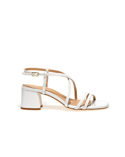 FRAU sandalo con tacco in vernice bianco