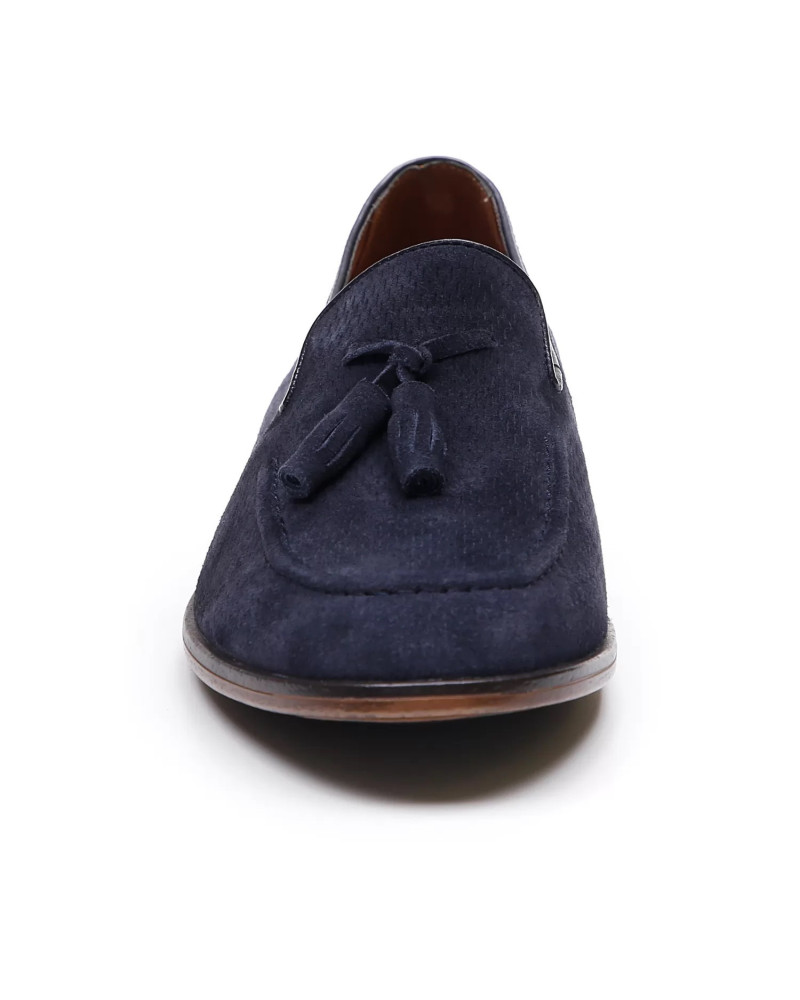 Stonefly mocassino nappine camoscio blu