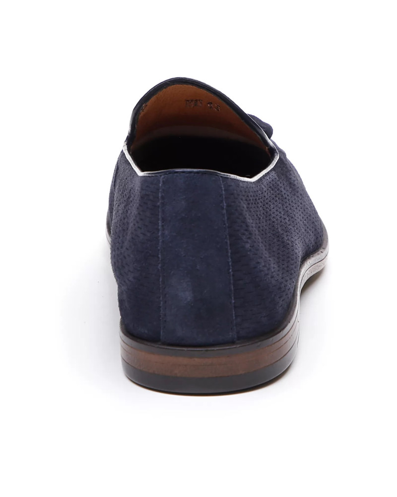 Stonefly mocassino nappine camoscio blu