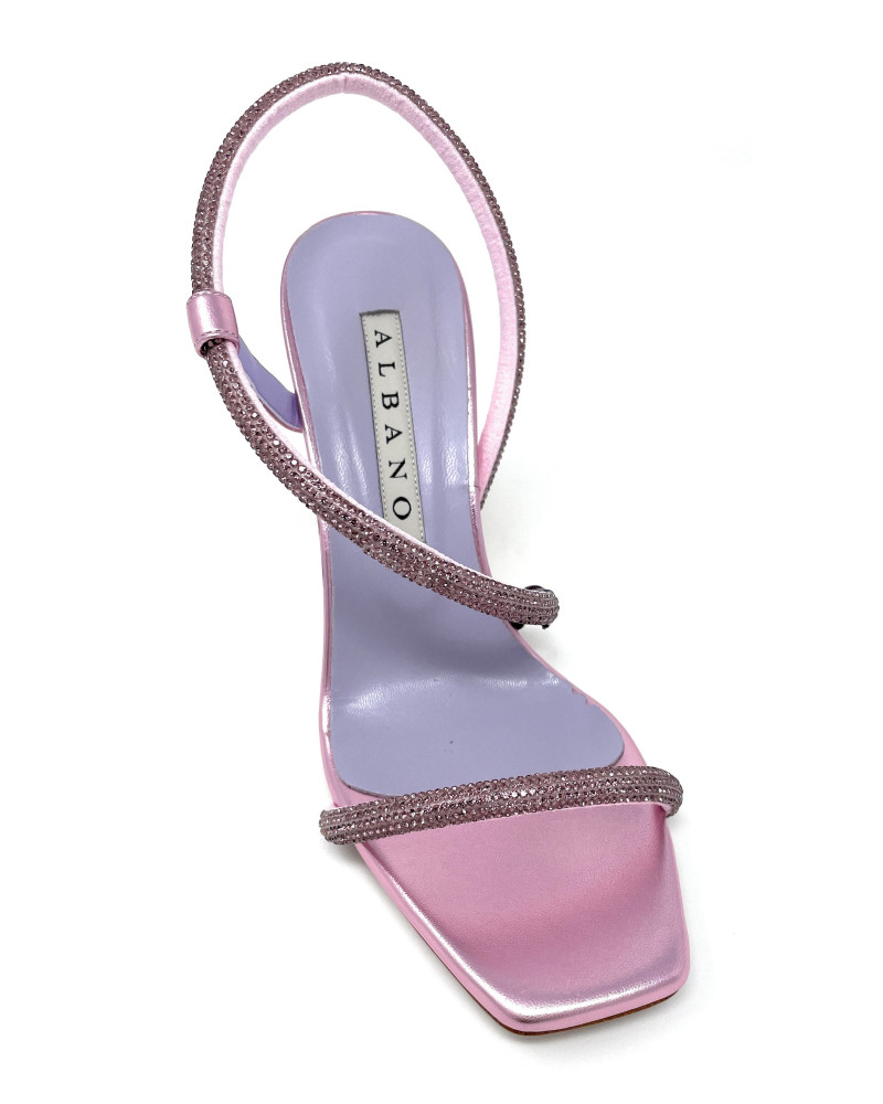 Albano sandalo rosa con listino strass sulla monta 3251