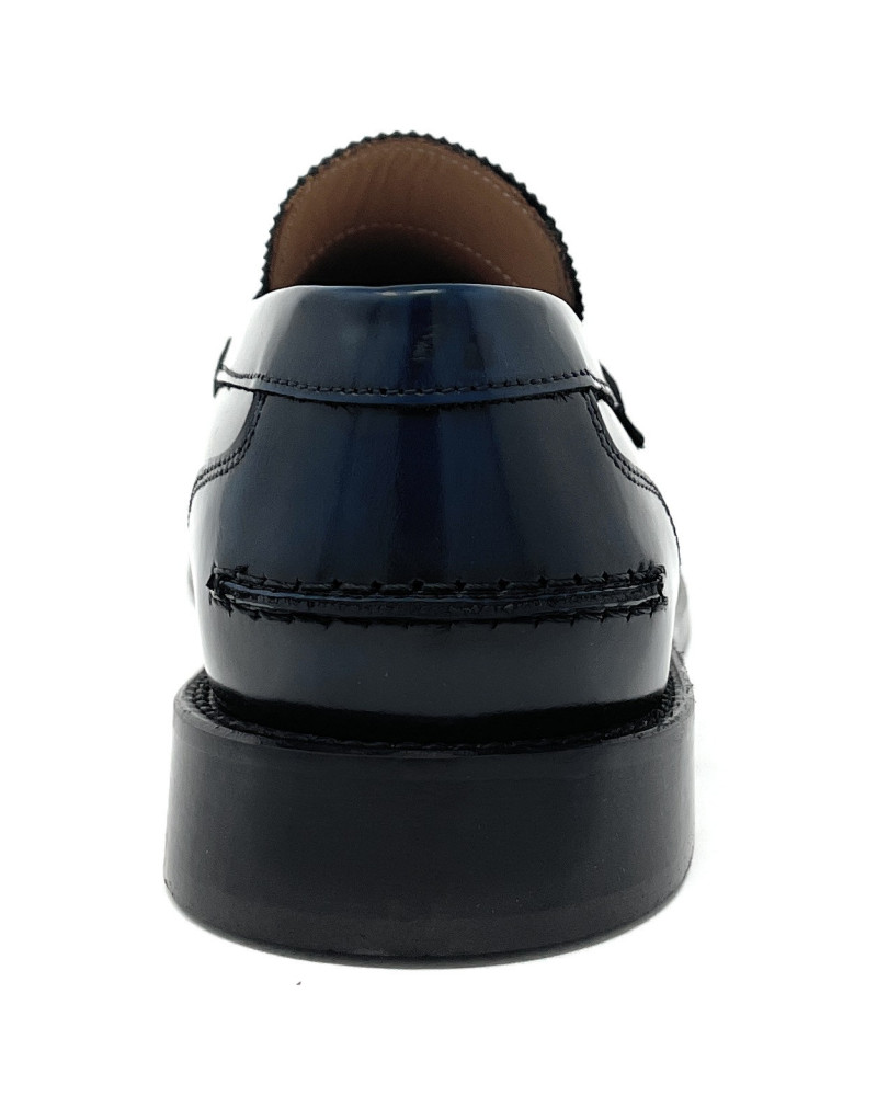 Exton mocasino con fascetta abrasivato blu 102