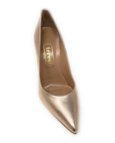 Teresi décolté satin gold rosé tacco 100