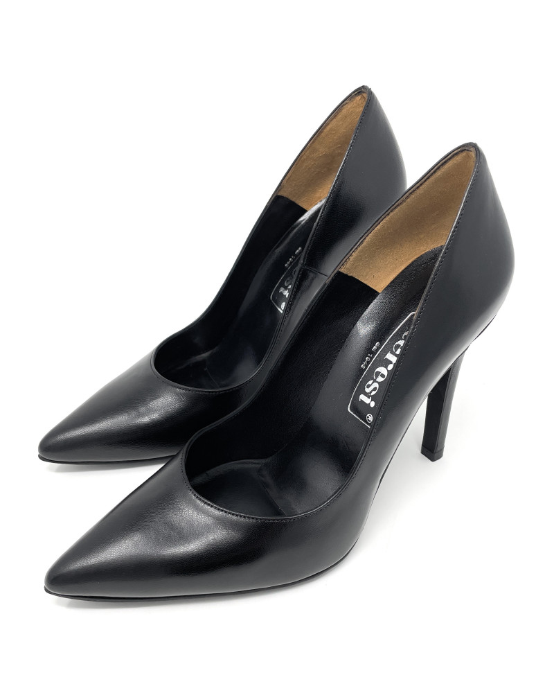 Teresi décolté capretto nero tacco 100