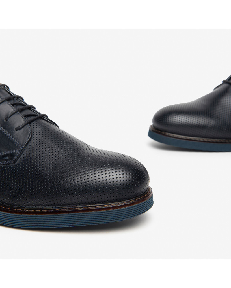 Derby da uomo in pelle blu Nero Giardini E400172U200