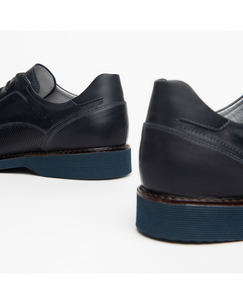 Derby da uomo in pelle blu Nero Giardini E400172U200