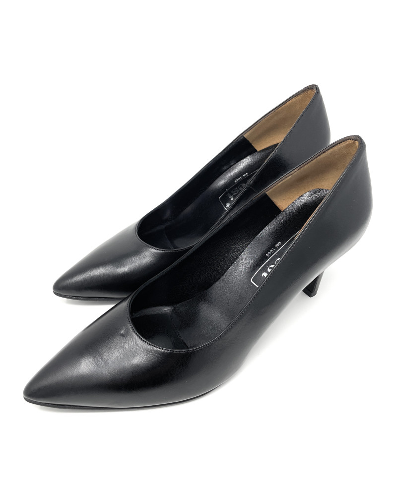 Teresi décolté capretto nero tacco 70