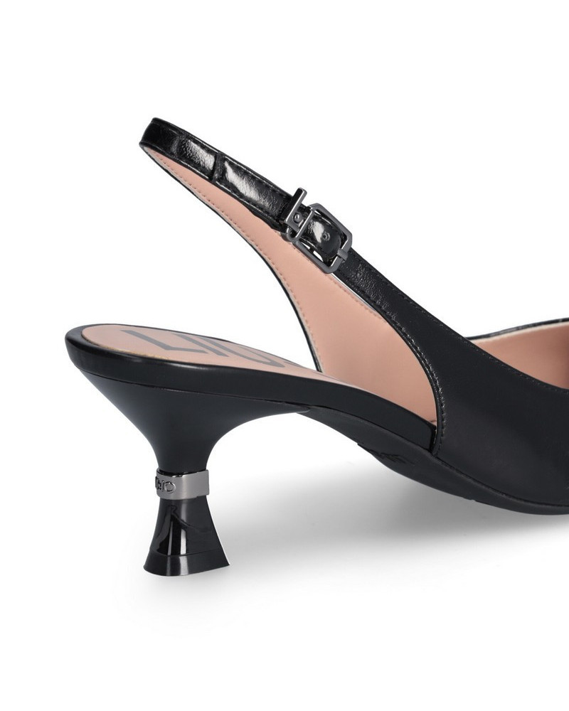 Liu Jo sling back Gaia 24 metallic black SA4173EX