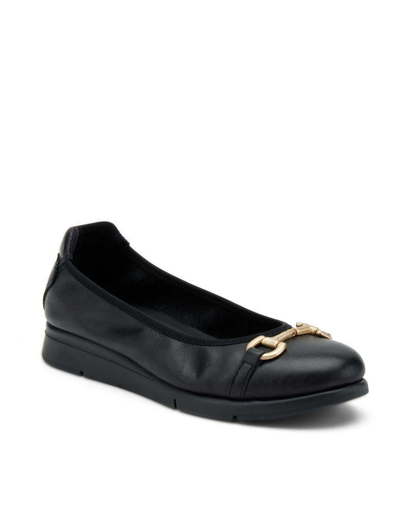 FRAU ballerina comfort in pelle nera 51M4