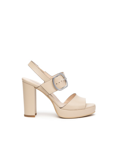 Nero Giardini sandalo col.lino con plateau E410360D453