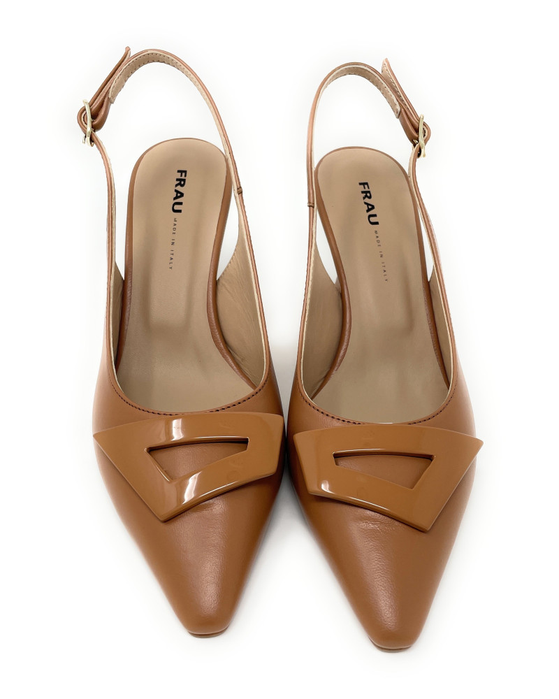FRAU sling back in pelle cuoio 82M2
