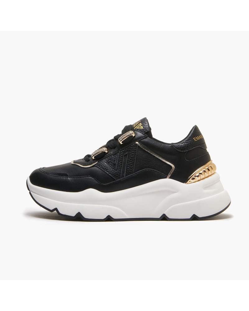 Emanuelle Vee sneakers donna running in pelle black ZOE 703 13