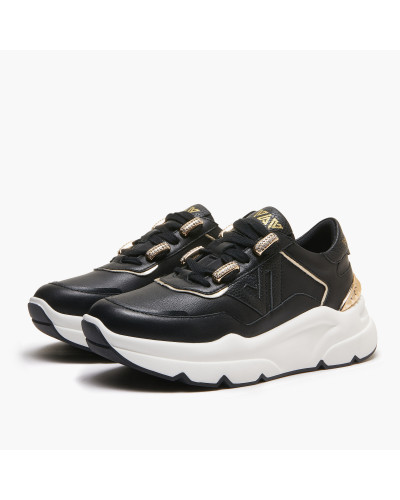 Emanuelle Vee sneakers donna running in pelle black ZOE 703 13