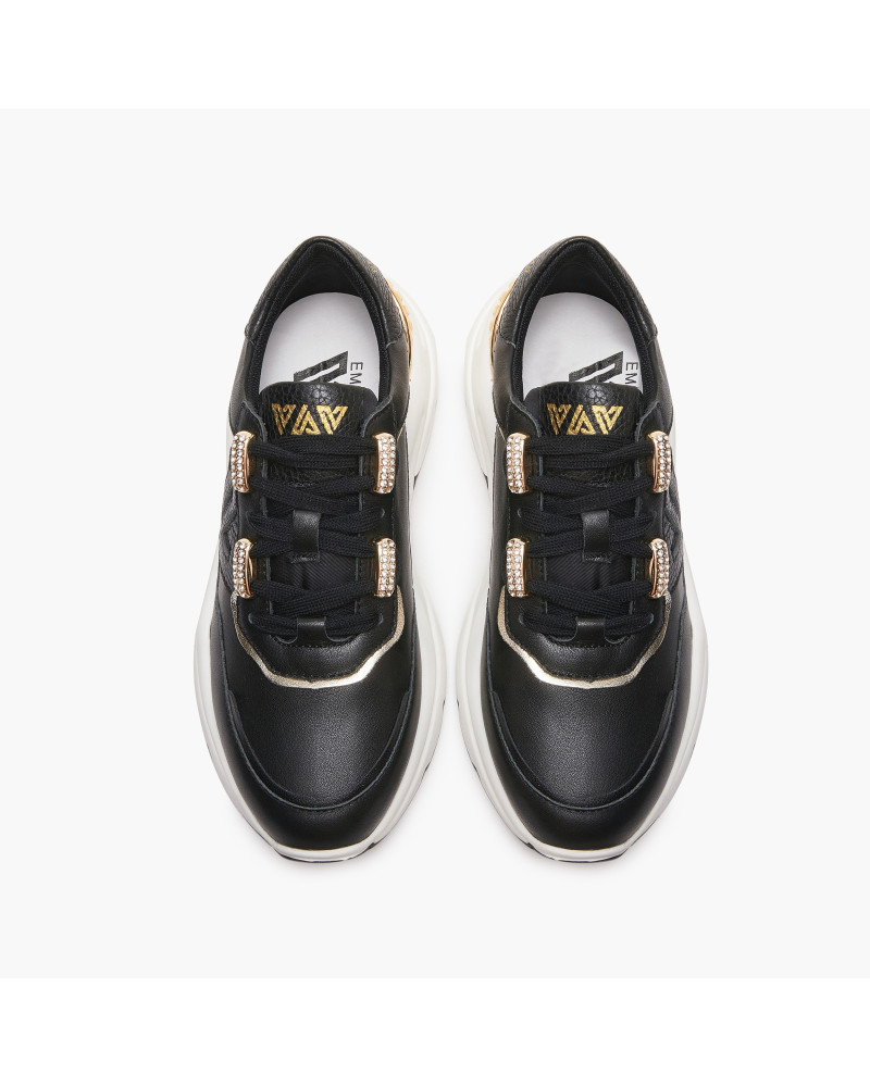 Emanuelle Vee sneakers donna running in pelle black ZOE 703 13