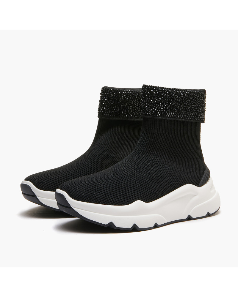 Emanuelle Vee sneakers donna running -calzino- black ZOE 703 10