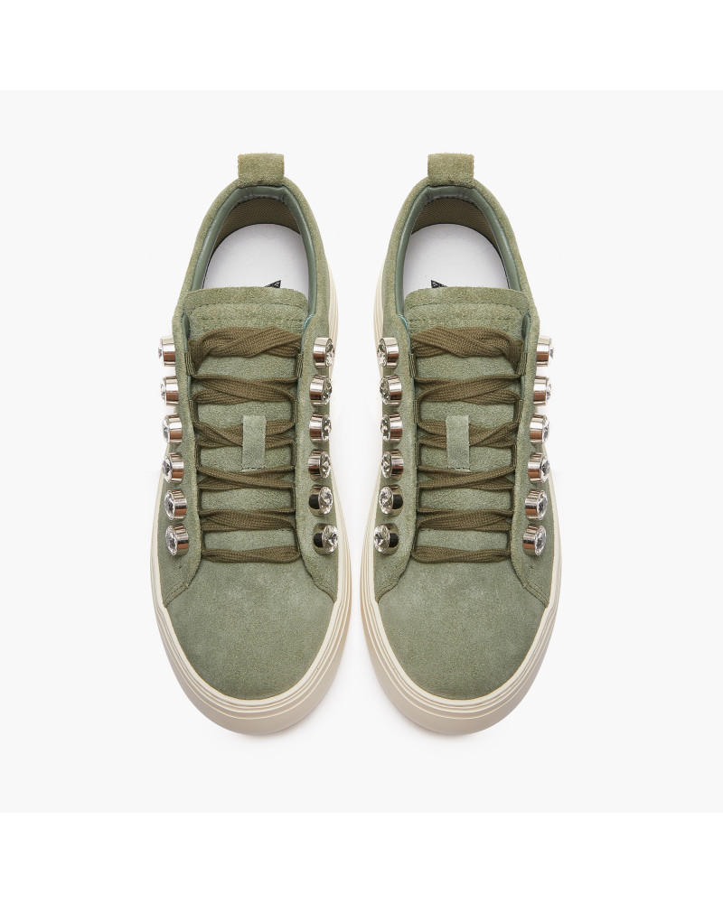 Emanuelle Vee sneakers donna scamosciata green BICE 701 10