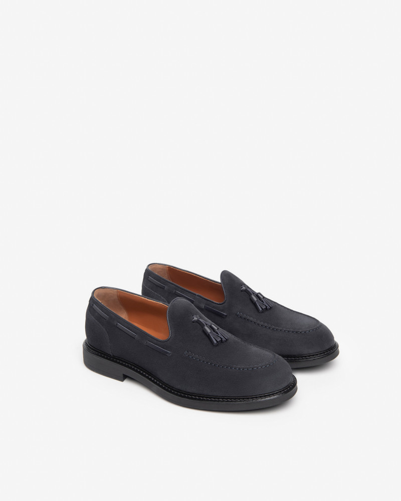 Nero Giardini mocassini uomo in camoscio blu I400340U200