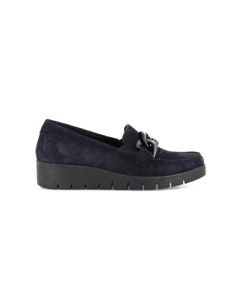 Grunland mocassino donna Tafa in camoscio con catena Navy SC4362