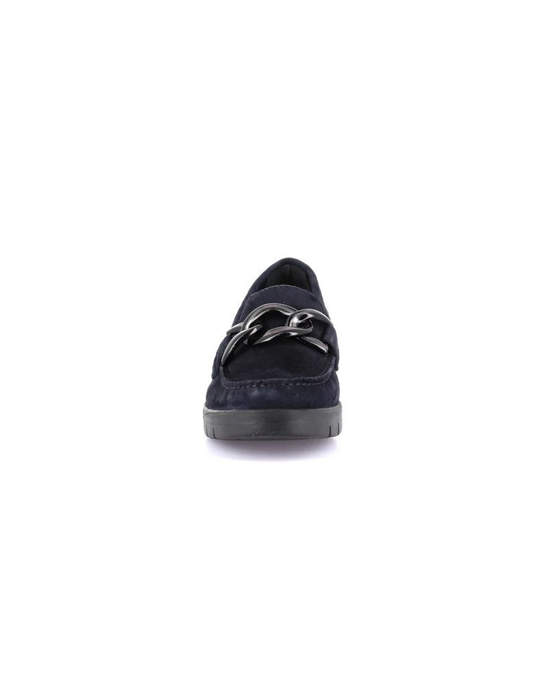 Grunland mocassino donna Tafa in camoscio con catena Navy SC4362