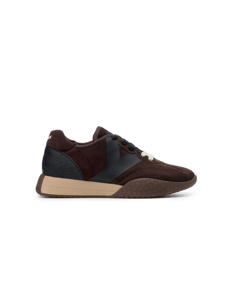 Kehnoo sneakers uomo vintage in camoscio coffee KM9728