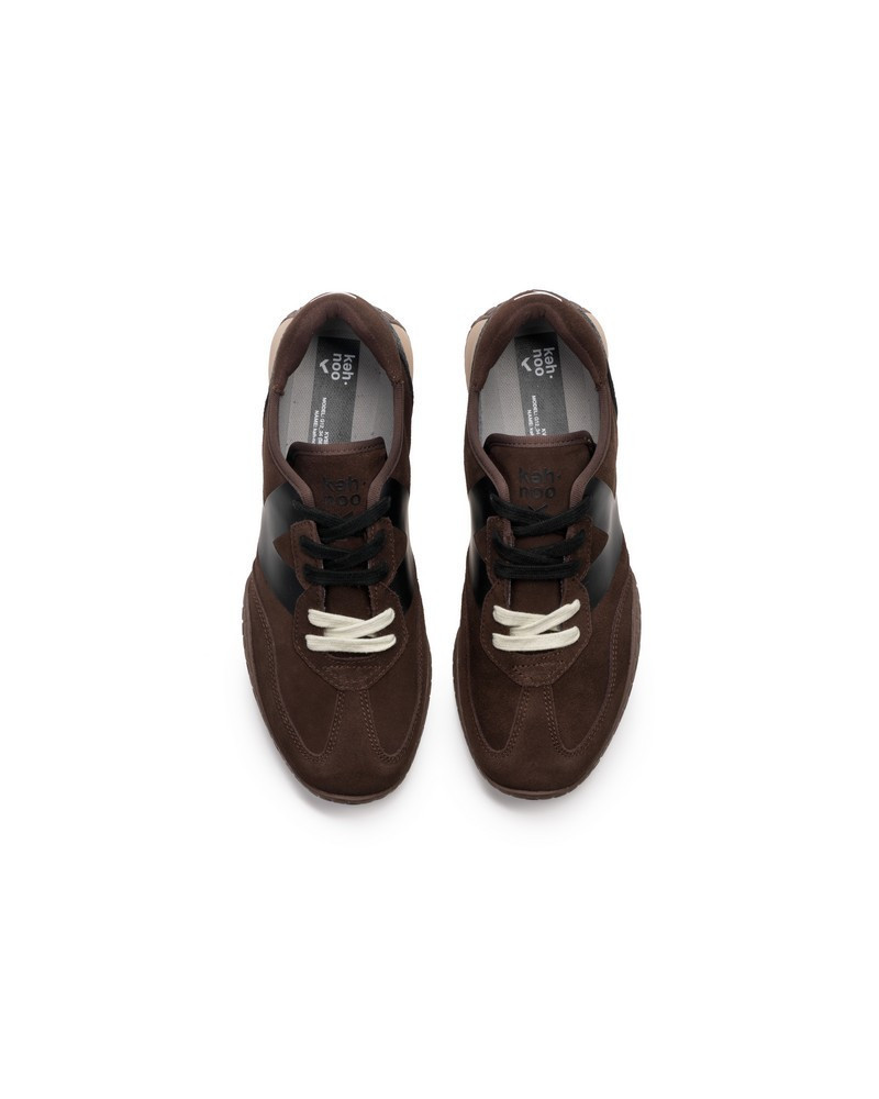 Kehnoo sneakers uomo vintage in camoscio coffee KM9728