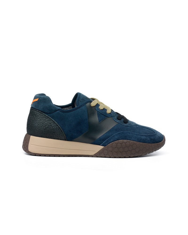 Kehnoo uomo sneakers in camoscio navy-black KM9728