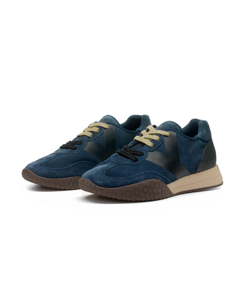 Kehnoo uomo sneakers in camoscio navy-black KM9728
