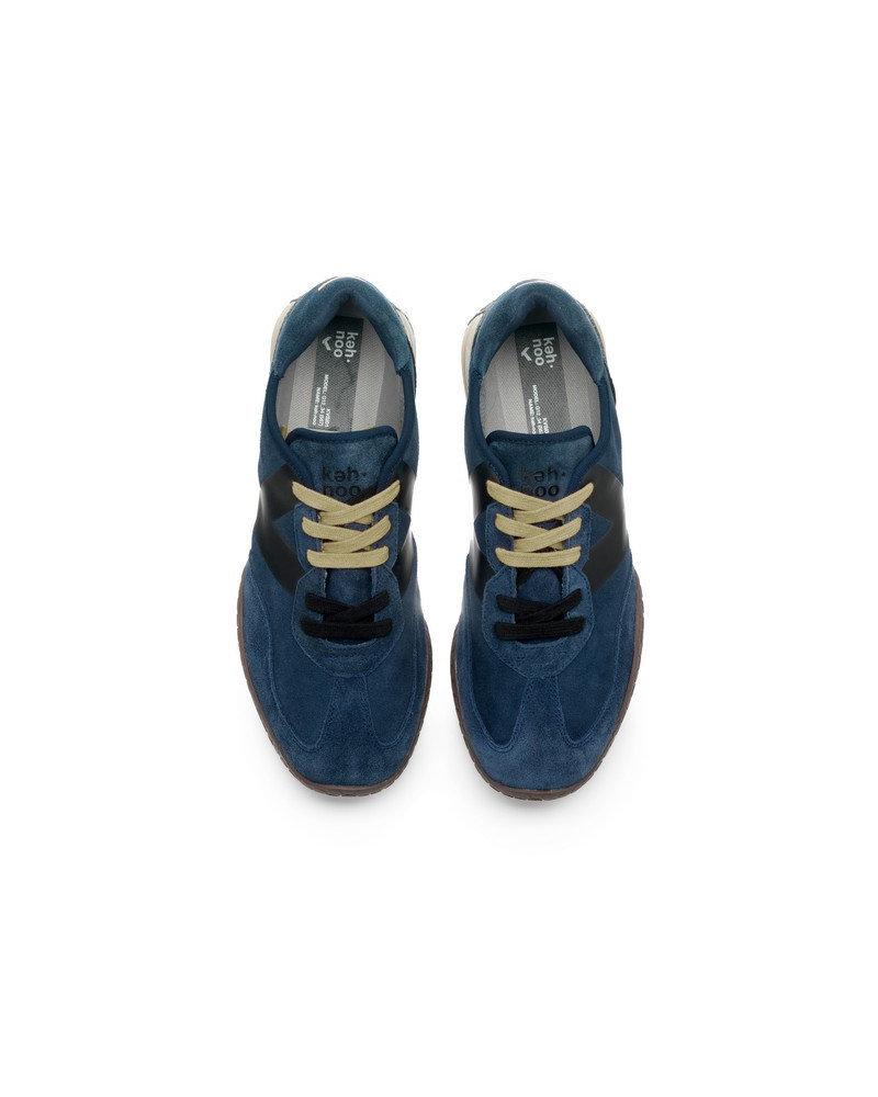 Kehnoo uomo sneakers in camoscio navy-black KM9728