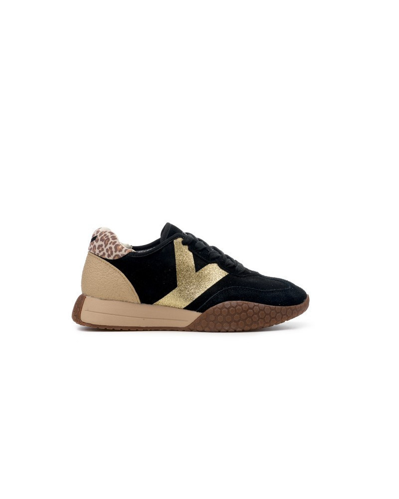 Kehnoo sneakers donna in camoscio black-leo KW9741