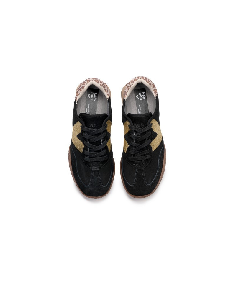 Kehnoo sneakers donna in camoscio black-leo KW9741