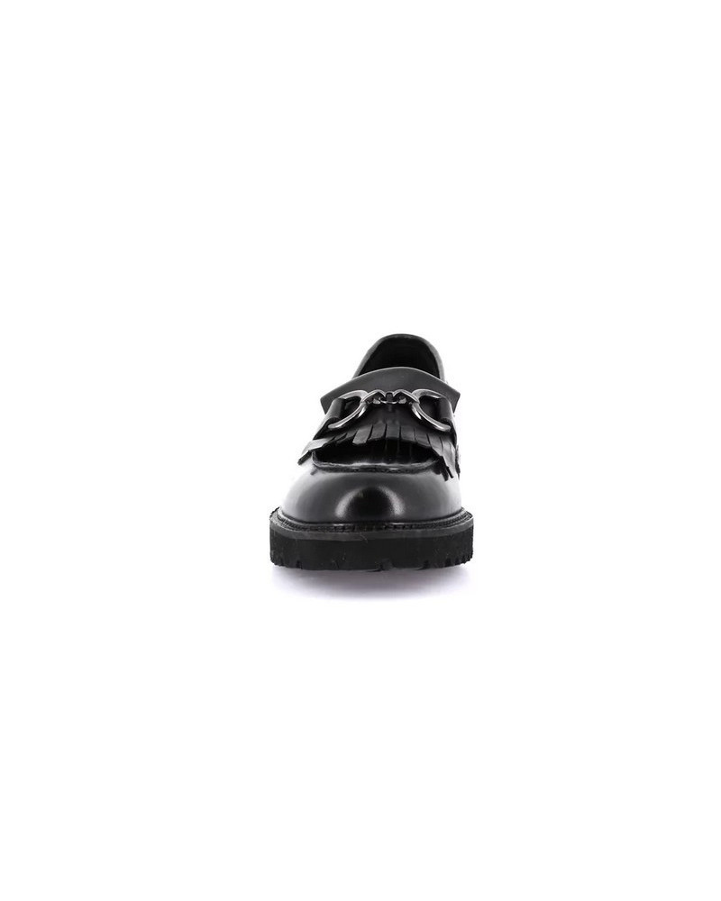 Grunland mocassino donna Aure in pelle nero con nappine SC4225