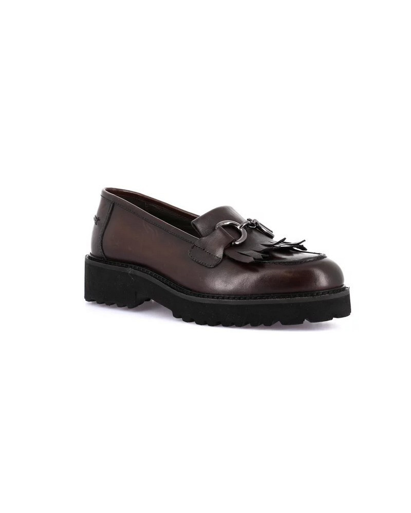 Grunland mocassino donna Aure in pelle testa di moro con nappine SC4225